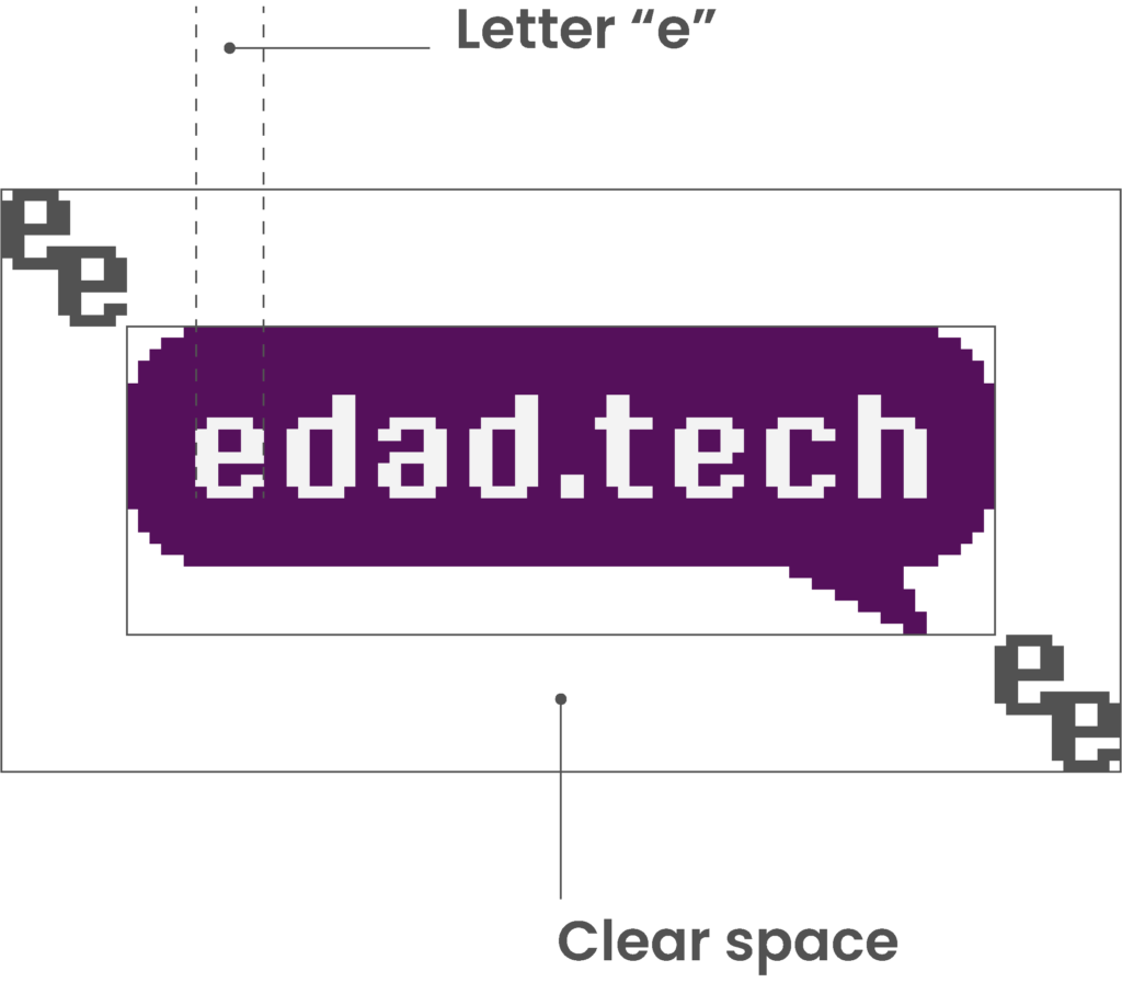Construction of the Edad Tech logo clear space